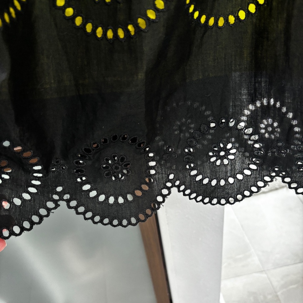 INC International Concepts Eyelet Cutout Skirt - Black & Yellow Size 2P - Picture 6 of 10